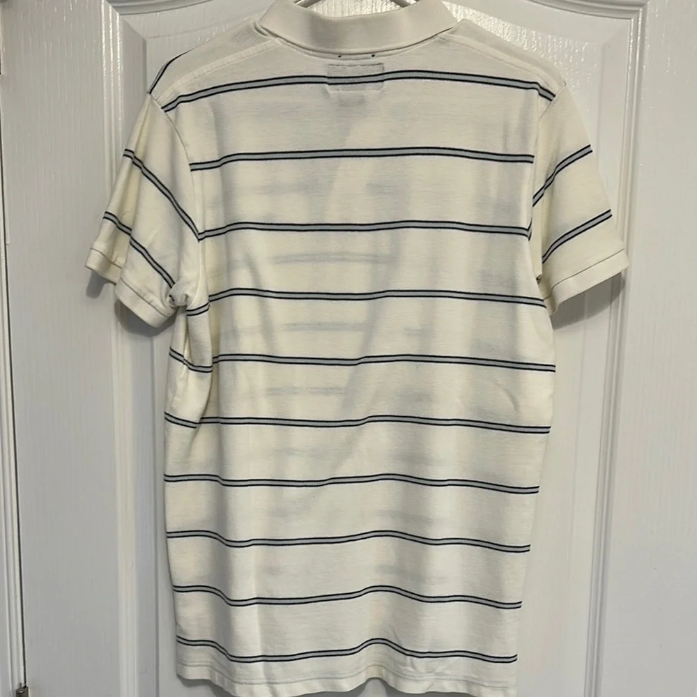 Abercrombie & Fitch White and Blue Polo Shirt - Picture 7 of 7